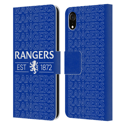 Rangers FC Crest Typography Leather Book Wallet Case Cover For Apple iPhone XR