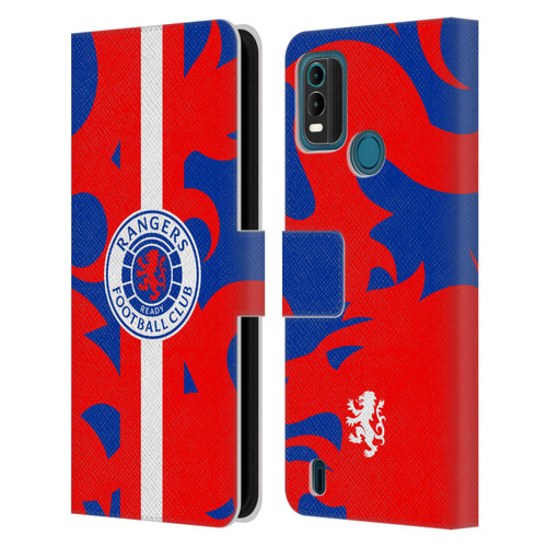Rangers FC Crest Lion Rampant Pattern Leather Book Wallet Case Cover For Nokia G11 Plus