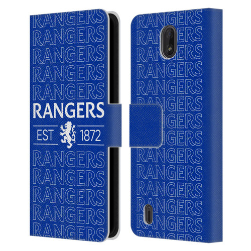 Rangers FC Crest Typography Leather Book Wallet Case Cover For Nokia C01 Plus/C1 2nd Edition