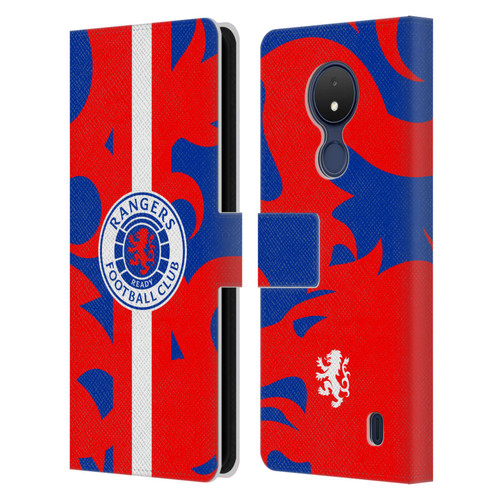 Rangers FC Crest Lion Rampant Pattern Leather Book Wallet Case Cover For Nokia C21