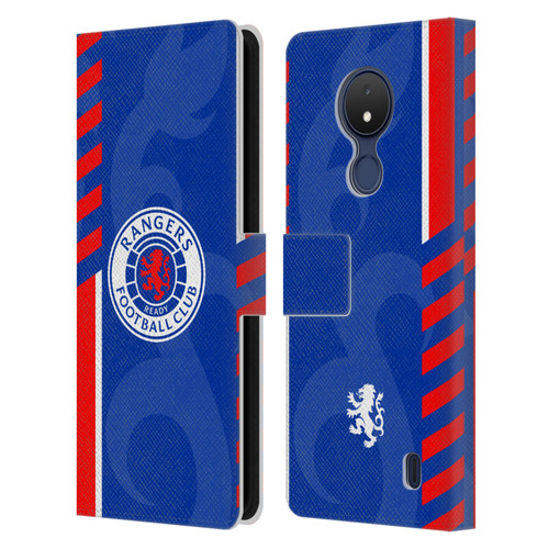 Rangers FC Crest Stripes Leather Book Wallet Case Cover For Nokia C21