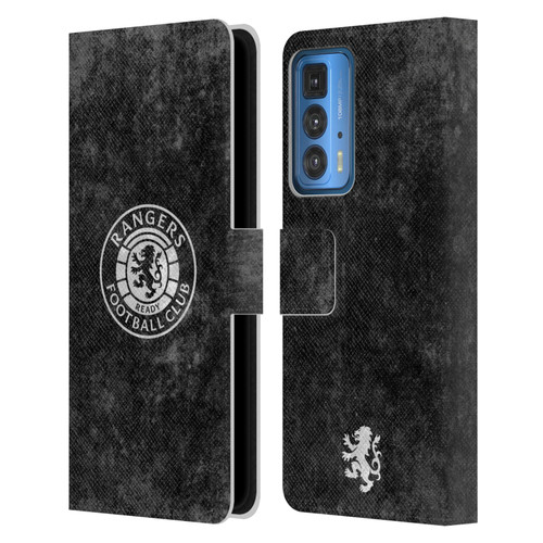 Rangers FC Crest Distressed Leather Book Wallet Case Cover For Motorola Edge 20 Pro