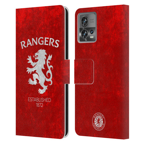 Rangers FC Crest Lion Rampant Leather Book Wallet Case Cover For Motorola Moto Edge 30 Fusion