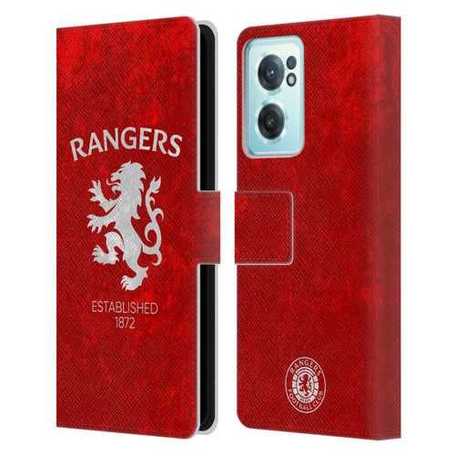 Rangers FC Crest Lion Rampant Leather Book Wallet Case Cover For OnePlus Nord CE 2 5G