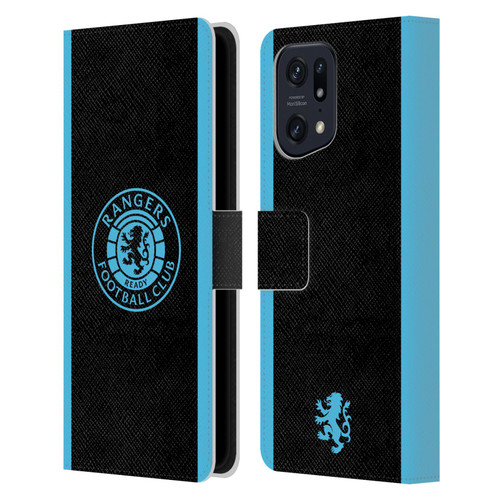 Rangers FC Crest Light Blue Leather Book Wallet Case Cover For OPPO Find X5