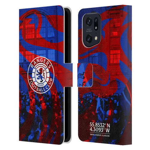 Rangers FC Crest Logo Stadium Leather Book Wallet Case Cover For OPPO Find X5