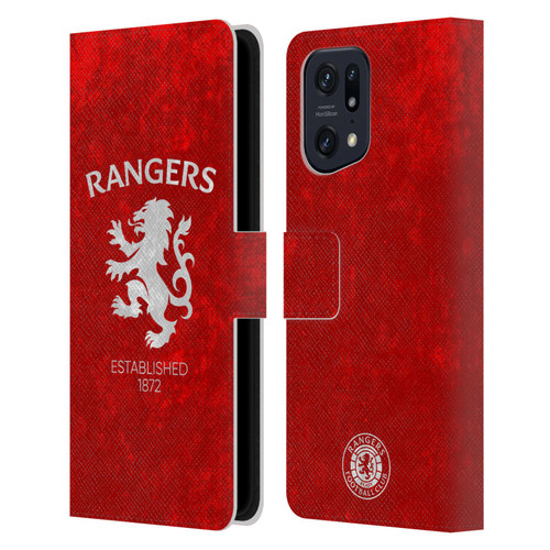 Rangers FC Crest Lion Rampant Leather Book Wallet Case Cover For OPPO Find X5