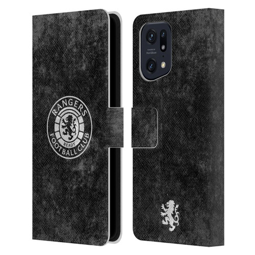 Rangers FC Crest Distressed Leather Book Wallet Case Cover For OPPO Find X5