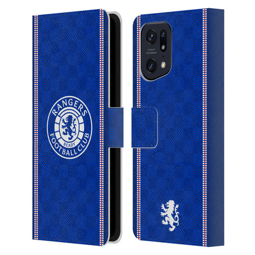 Rangers FC Crest Retro 1989 Home Kit Leather Book Wallet Case Cover For OPPO Find X5