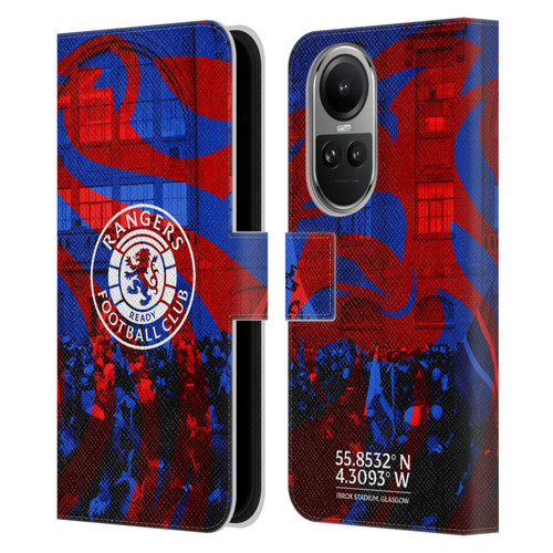 Rangers FC Crest Logo Stadium Leather Book Wallet Case Cover For OPPO Reno10 5G / Reno10 Pro 5G