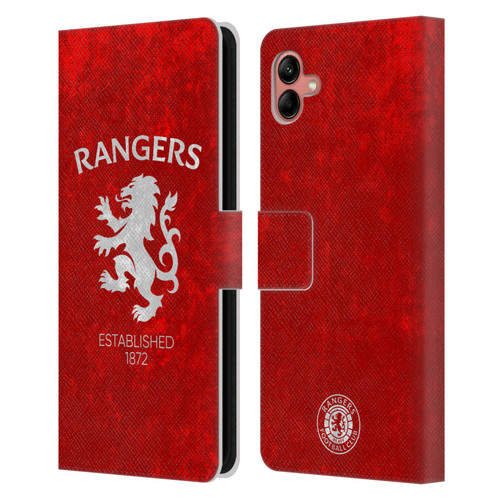 Rangers FC Crest Lion Rampant Leather Book Wallet Case Cover For Samsung Galaxy A04 (2022)