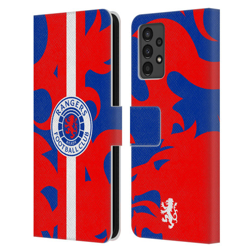 Rangers FC Crest Lion Rampant Pattern Leather Book Wallet Case Cover For Samsung Galaxy A13 (2022)