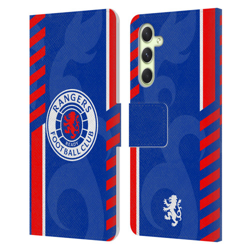 Rangers FC Crest Stripes Leather Book Wallet Case Cover For Samsung Galaxy A54 5G