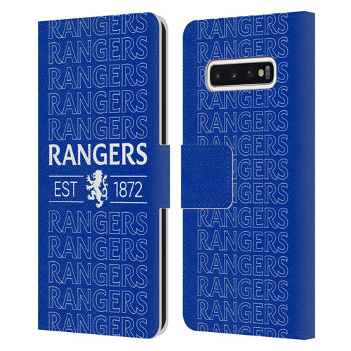 Rangers FC Crest Typography Leather Book Wallet Case Cover For Samsung Galaxy S10