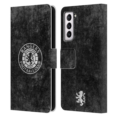 Rangers FC Crest Distressed Leather Book Wallet Case Cover For Samsung Galaxy S21 5G