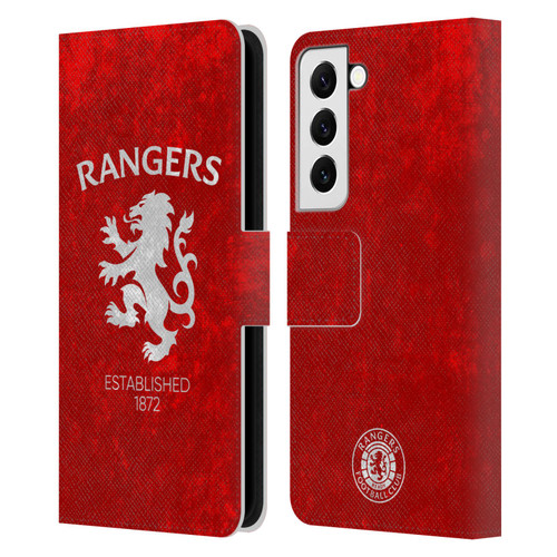 Rangers FC Crest Lion Rampant Leather Book Wallet Case Cover For Samsung Galaxy S22 5G