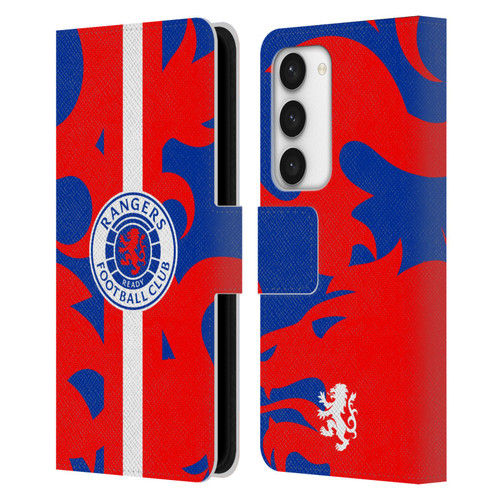 Rangers FC Crest Lion Rampant Pattern Leather Book Wallet Case Cover For Samsung Galaxy S23 5G