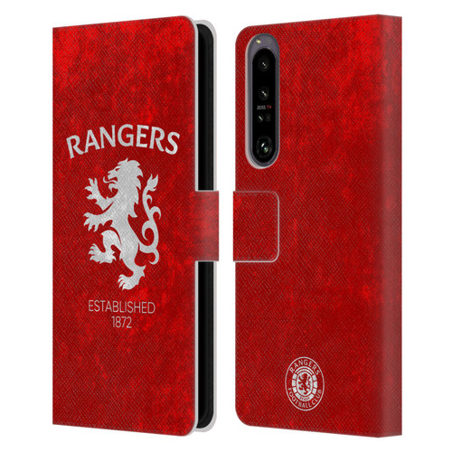 Rangers FC Crest Lion Rampant Leather Book Wallet Case Cover For Sony Xperia 1 IV