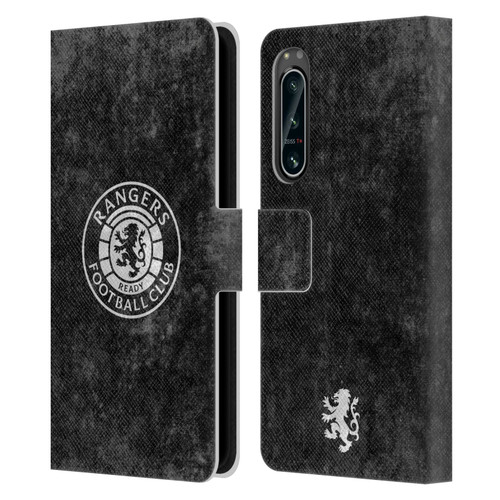 Rangers FC Crest Distressed Leather Book Wallet Case Cover For Sony Xperia 5 IV