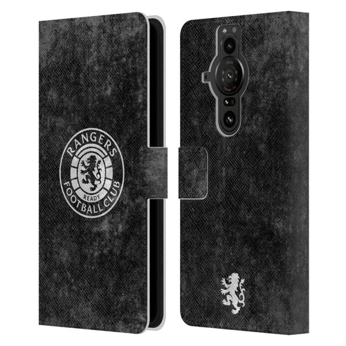 Rangers FC Crest Distressed Leather Book Wallet Case Cover For Sony Xperia Pro-I