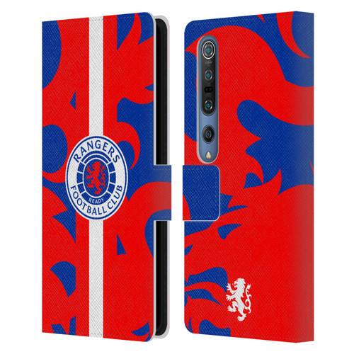 Rangers FC Crest Lion Rampant Pattern Leather Book Wallet Case Cover For Xiaomi Mi 10 5G / Mi 10 Pro 5G