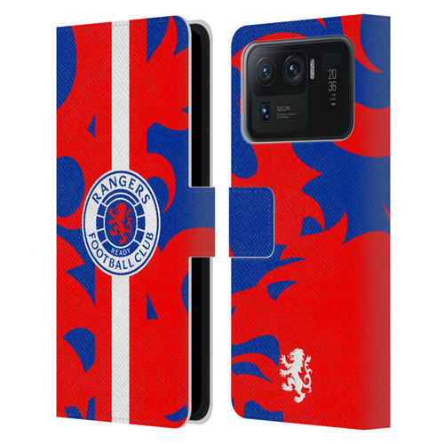 Rangers FC Crest Lion Rampant Pattern Leather Book Wallet Case Cover For Xiaomi Mi 11 Ultra