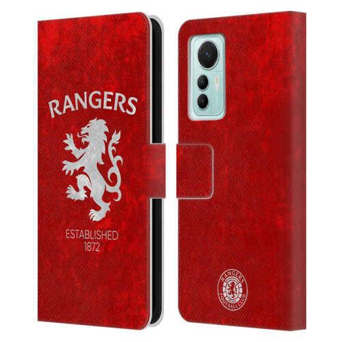 Rangers FC Crest Lion Rampant Leather Book Wallet Case Cover For Xiaomi 12 Lite