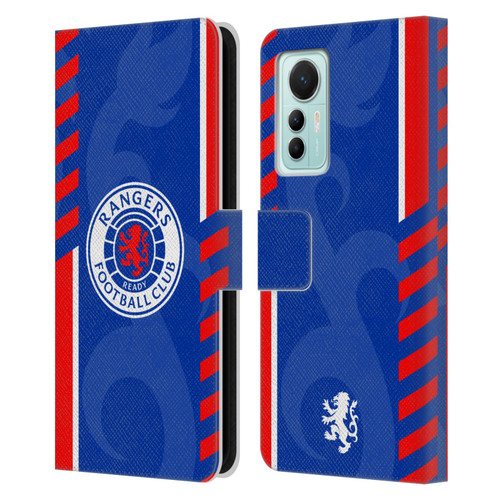 Rangers FC Crest Stripes Leather Book Wallet Case Cover For Xiaomi 12 Lite