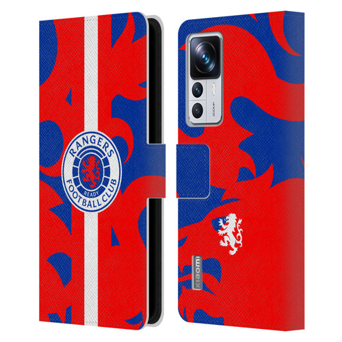 Rangers FC Crest Lion Rampant Pattern Leather Book Wallet Case Cover For Xiaomi 12T Pro