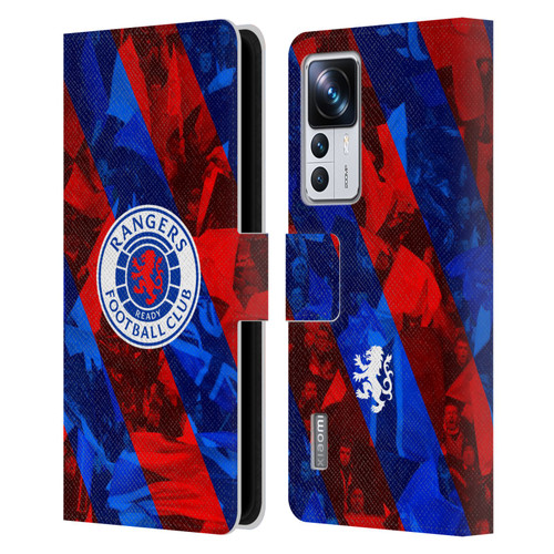 Rangers FC Crest Stadium Stripes Leather Book Wallet Case Cover For Xiaomi 12T Pro
