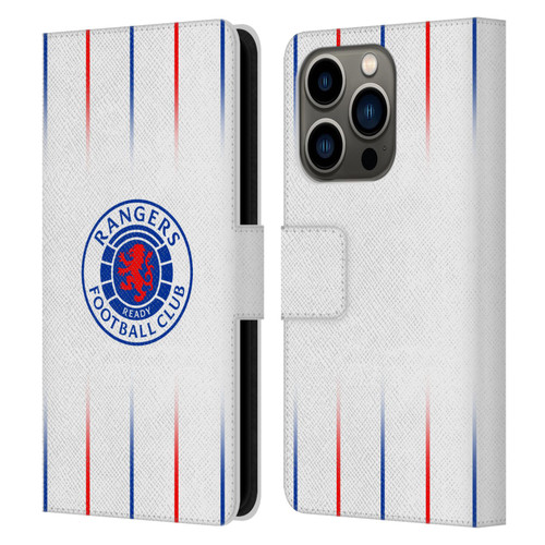 Rangers FC 2023/24 Kit Away Leather Book Wallet Case Cover For Apple iPhone 14 Pro