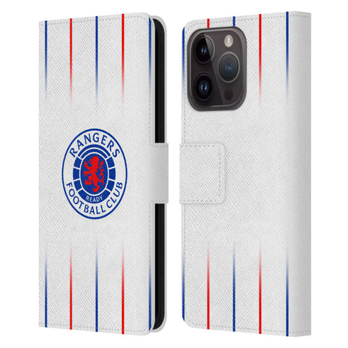 Rangers FC 2023/24 Kit Away Leather Book Wallet Case Cover For Apple iPhone 15 Pro