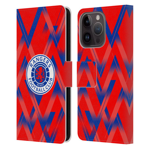 Rangers FC 2023/24 Kit Fourth Leather Book Wallet Case Cover For Apple iPhone 15 Pro