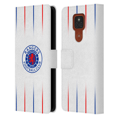 Rangers FC 2023/24 Kit Away Leather Book Wallet Case Cover For Motorola Moto E7 Plus