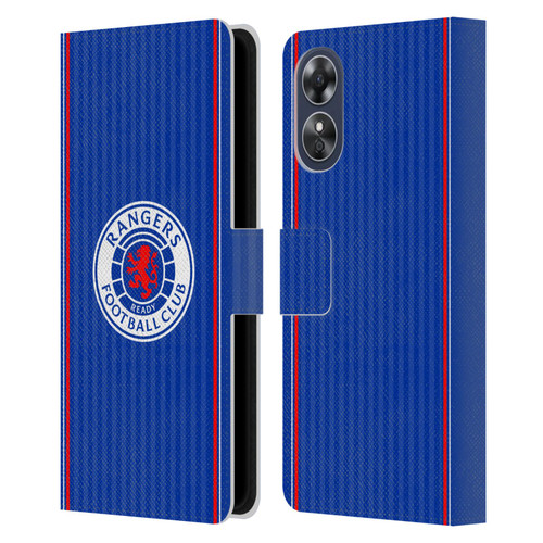 Rangers FC 2023/24 Kit Home Leather Book Wallet Case Cover For OPPO A17