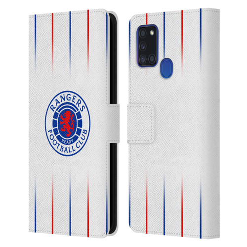 Rangers FC 2023/24 Kit Away Leather Book Wallet Case Cover For Samsung Galaxy A21s (2020)
