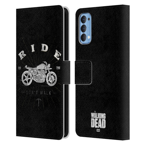AMC The Walking Dead Daryl Dixon Iconic Ride Don't Walk Leather Book Wallet Case Cover For OPPO Reno 4 5G