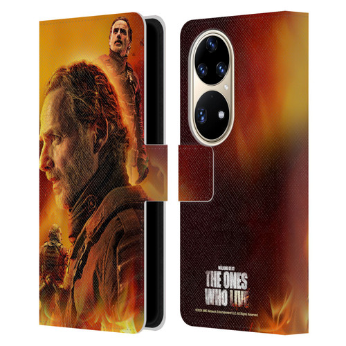 The Walking Dead: The Ones Who Live Key Art Rick Leather Book Wallet Case Cover For Huawei P50 Pro