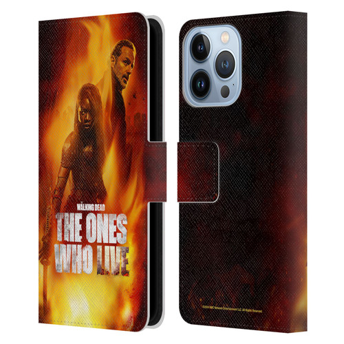 The Walking Dead: The Ones Who Live Key Art Poster Leather Book Wallet Case Cover For Apple iPhone 13 Pro