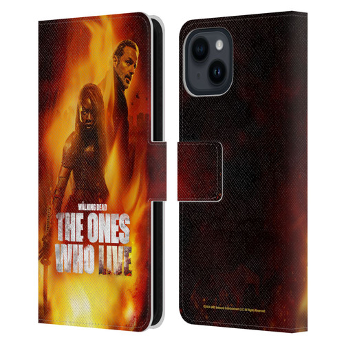The Walking Dead: The Ones Who Live Key Art Poster Leather Book Wallet Case Cover For Apple iPhone 15