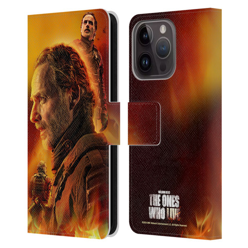 The Walking Dead: The Ones Who Live Key Art Rick Leather Book Wallet Case Cover For Apple iPhone 15 Pro