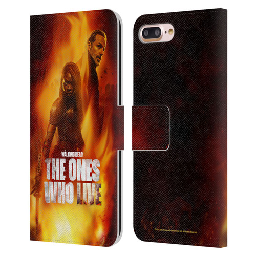 The Walking Dead: The Ones Who Live Key Art Poster Leather Book Wallet Case Cover For Apple iPhone 7 Plus / iPhone 8 Plus