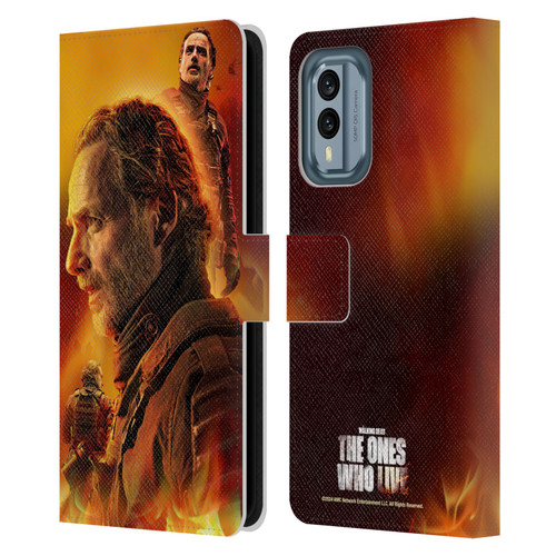 The Walking Dead: The Ones Who Live Key Art Rick Leather Book Wallet Case Cover For Nokia X30
