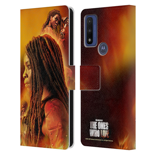The Walking Dead: The Ones Who Live Key Art Michonne Leather Book Wallet Case Cover For Motorola G Pure