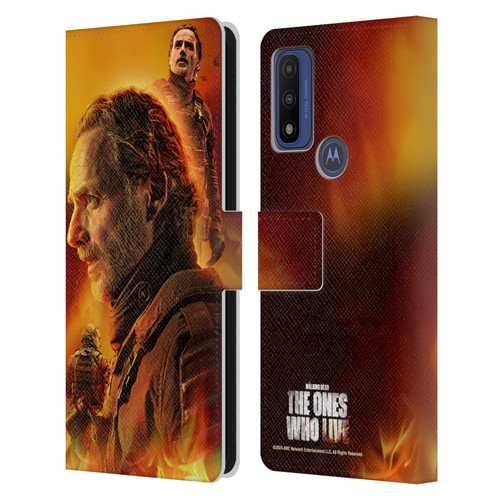 The Walking Dead: The Ones Who Live Key Art Rick Leather Book Wallet Case Cover For Motorola G Pure