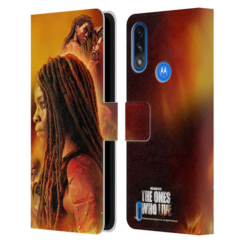 The Walking Dead: The Ones Who Live Key Art Michonne Leather Book Wallet Case Cover For Motorola Moto E7 Power / Moto E7i Power