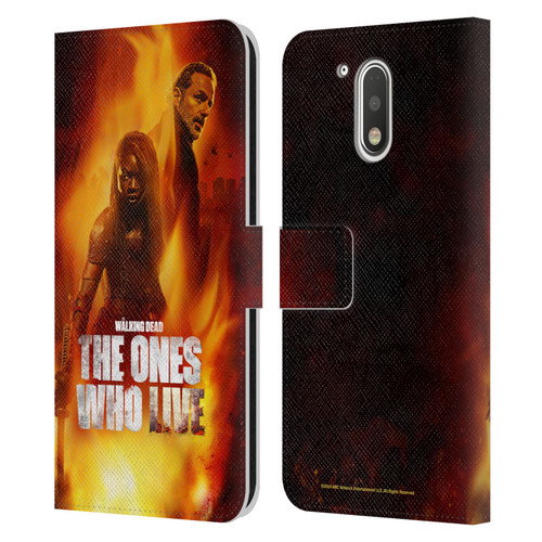 The Walking Dead: The Ones Who Live Key Art Poster Leather Book Wallet Case Cover For Motorola Moto G41