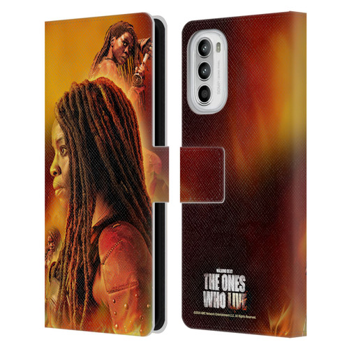 The Walking Dead: The Ones Who Live Key Art Michonne Leather Book Wallet Case Cover For Motorola Moto G52