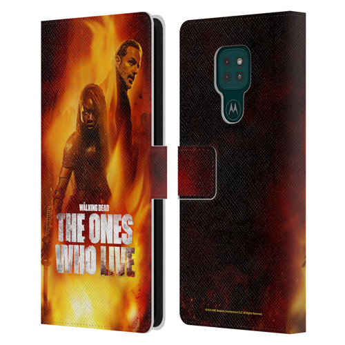 The Walking Dead: The Ones Who Live Key Art Poster Leather Book Wallet Case Cover For Motorola Moto G9 Play