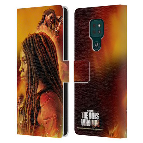 The Walking Dead: The Ones Who Live Key Art Michonne Leather Book Wallet Case Cover For Motorola Moto G9 Play